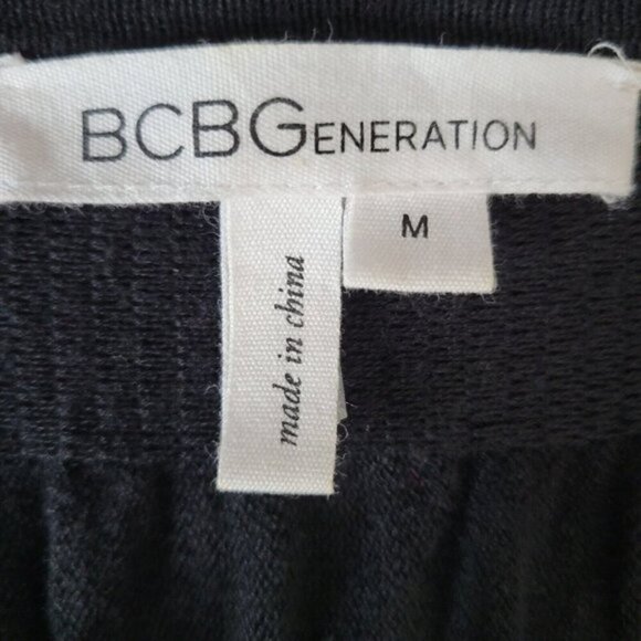 BCBGeneration Dress Size M Sequins Roll Tab Dolman Ruched Sleeve Wide Ribbed Hem - Picture 8 of 14